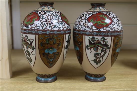 A pair of cloisonne vases